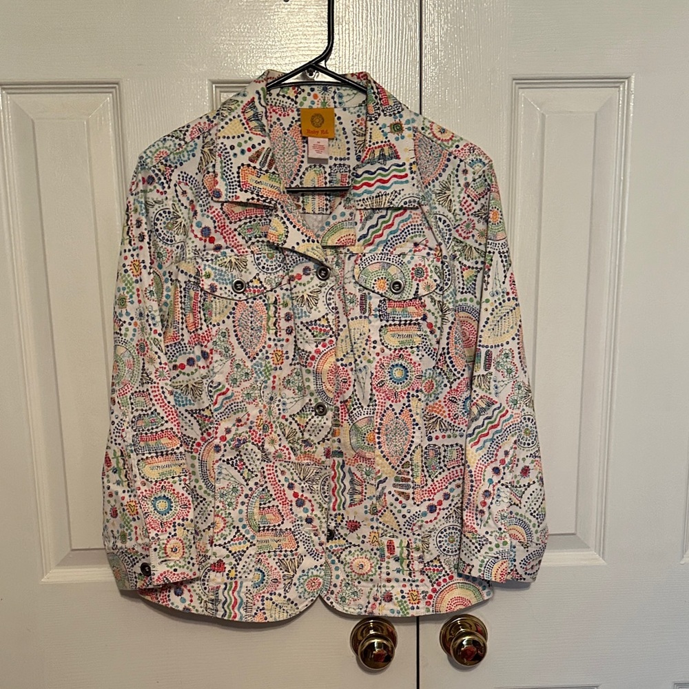 Ruby Rd. Multicolor Patterned Jean Jacket